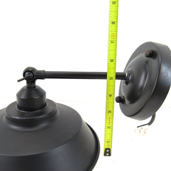 Retro Black Sconce Straight or L Shape Matte Black 9" Across by 5 1/2" Tall - Picture 7 of 9